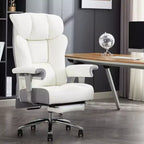 Fauteuil de bureau ergonomique Efomao 450 LBS avec repose-pieds, fauteuil de direction en cuir PU à dossier haut avec support lombaire et accoudoirs réglables