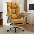 Fauteuil de bureau ergonomique Efomao 450 LBS avec repose-pieds, fauteuil de direction en cuir PU à dossier haut avec support lombaire et accoudoirs réglables