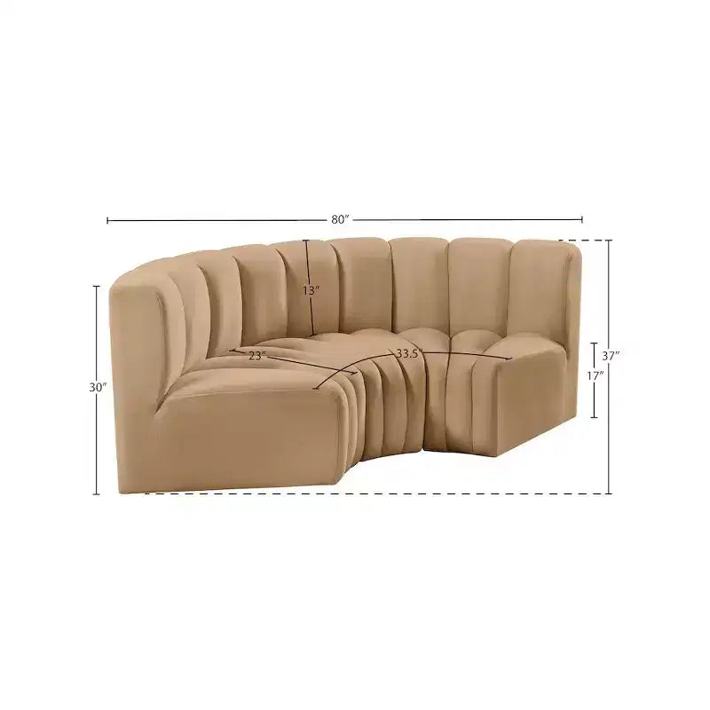 Meridian Furniture, Canapé modulable Arc en velours