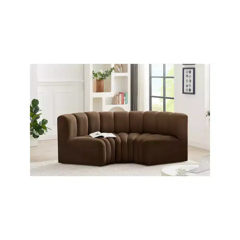 Meridian Furniture, Canapé modulable Arc en velours