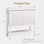 Consoles minces avec rangement, Table console à 2 portes, Buffet moderne avec étagère de rangement, Meuble de bar à café pour salon, bureau Blanc