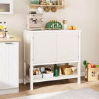 Consoles minces avec rangement, Table console à 2 portes, Buffet moderne avec étagère de rangement, Meuble de bar à café pour salon, bureau Blanc
