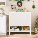 Consoles minces avec rangement, Table console à 2 portes, Buffet moderne avec étagère de rangement, Meuble de bar à café pour salon, bureau Blanc