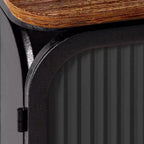 Meuble moderne à deux portes vitrées avec rangement à trois niveaux, dessus de meuble unique en sapin de 72 cm pour entrée maison noir