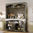 Famapy Meuble de Rangement Rustique Multifonctionnel, Vitrine et Bibliothèque, Unité de Rangement pour Salon, Meuble de Rangement de Cuisine pour Vaisselle