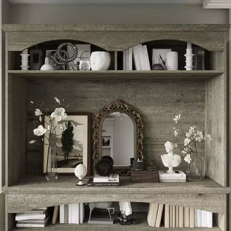 Famapy Meuble de Rangement Rustique Multifonctionnel, Vitrine et Bibliothèque, Unité de Rangement pour Salon, Meuble de Rangement de Cuisine pour Vaisselle