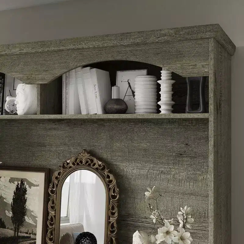 Famapy Meuble de Rangement Rustique Multifonctionnel, Vitrine et Bibliothèque, Unité de Rangement pour Salon, Meuble de Rangement de Cuisine pour Vaisselle