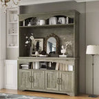 Famapy Meuble de Rangement Rustique Multifonctionnel, Vitrine et Bibliothèque, Unité de Rangement pour Salon, Meuble de Rangement de Cuisine pour Vaisselle