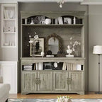 Famapy Meuble de Rangement Rustique Multifonctionnel, Vitrine et Bibliothèque, Unité de Rangement pour Salon, Meuble de Rangement de Cuisine pour Vaisselle