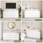 Coiffeuse moderne Dyonery à 6 tiroirs avec plateau coulissant, comprenant des tiroirs, un organiseur pour chambre à coucher, placard et salon