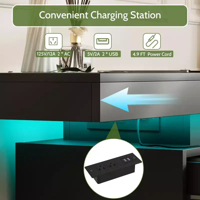 Coiffeuse moderne Dyonery à 6 tiroirs avec plateau coulissant, comprenant des tiroirs, un organiseur pour chambre à coucher, placard et salon