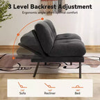Canapé-lit convertible futon MUUEGM 72, canapé en tissu éponge avec dossier réglable et housses lavables pour petits espaces, salon