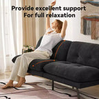 Canapé-lit convertible futon MUUEGM 72, canapé en tissu éponge avec dossier réglable et housses lavables pour petits espaces, salon