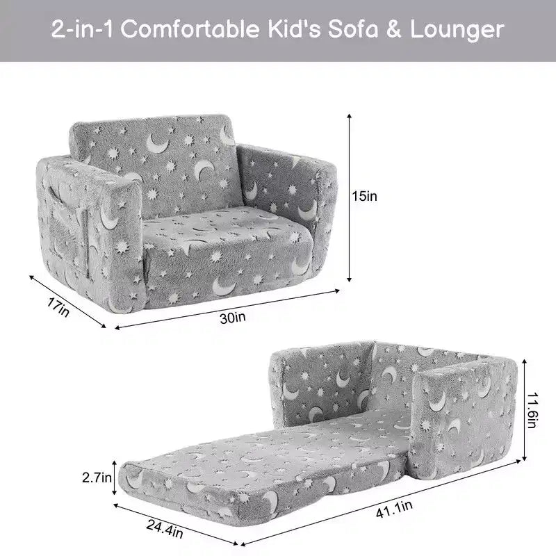 Karl Home Canapé-lit pliant simple 1 place en éponge avec fonction lumineuse pour enfants