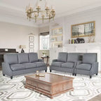 Ensemble de canapés 3 pièces rembourrés modernes GDFStudio Cordoba avec clous décoratifs
