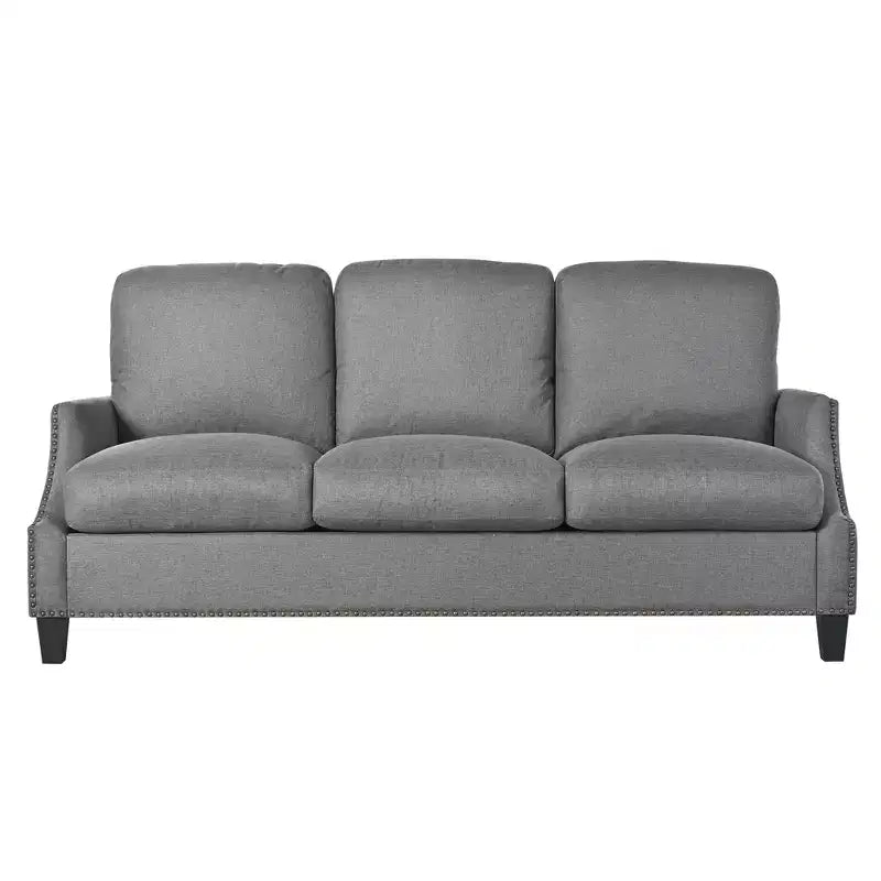Ensemble de canapés 3 pièces rembourrés modernes GDFStudio Cordoba avec clous décoratifs