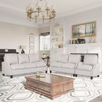 Ensemble de canapés 3 pièces rembourrés modernes GDFStudio Cordoba avec clous décoratifs