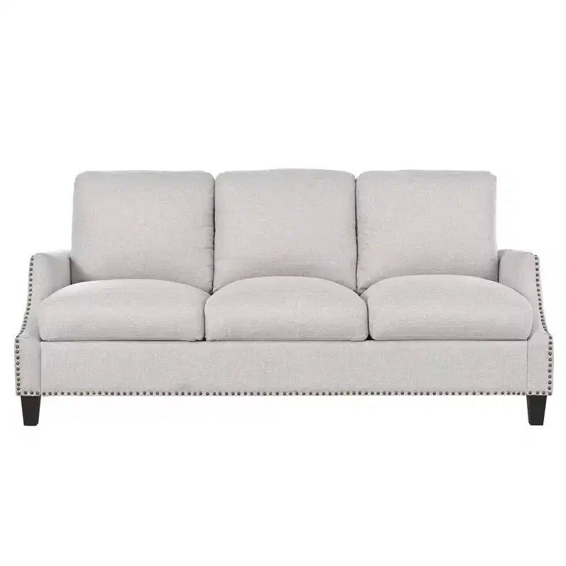 Ensemble de canapés 3 pièces rembourrés modernes GDFStudio Cordoba avec clous décoratifs