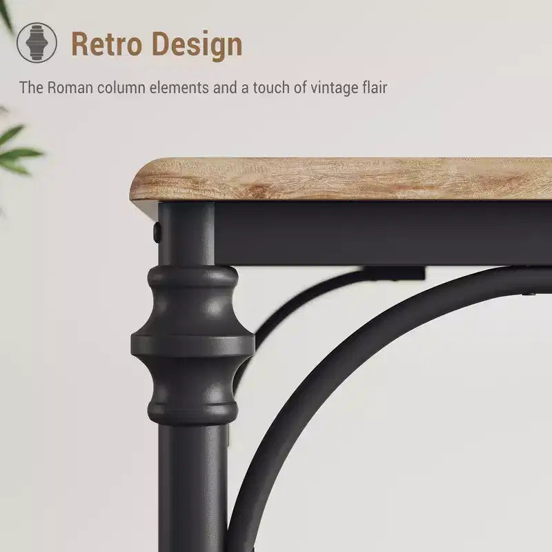Ensemble de salle à manger 5 pièces, table rectangulaire moderne en bois et 4 chaises en métal