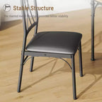 Ensemble de salle à manger 5 pièces, table rectangulaire moderne en bois et 4 chaises en métal