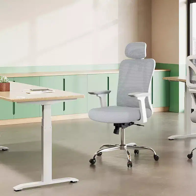 GALAXHERO Chaise de bureau ergonomique en maille avec appui-tête 3D réglable et fonction d'inclinaison, grande chaise inclinable avec support lombaire et accoudoirs 3D