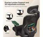 GALAXHERO Chaise de bureau ergonomique en maille avec appui-tête 3D réglable et fonction d'inclinaison, grande chaise inclinable avec support lombaire et accoudoirs 3D