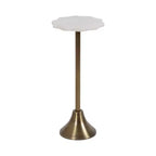 Table d'appoint Kate and Laurel Sanzo en marbre festonné et métal