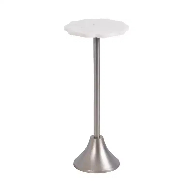 Table d'appoint Kate and Laurel Sanzo en marbre festonné et métal