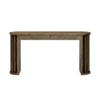 Luxystar 59 Table console longue avec design lignes courbes et droites pour entrée et salon, Naturel