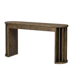 Luxystar 59 Table console longue avec design lignes courbes et droites pour entrée et salon, Naturel