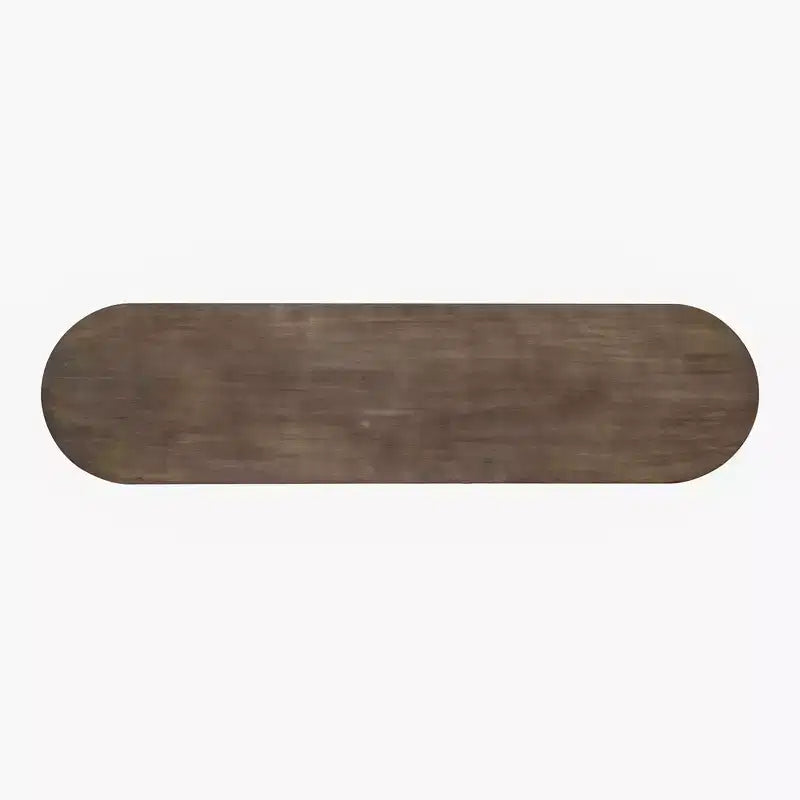 Luxystar 59 Table console longue avec design lignes courbes et droites pour entrée et salon, Naturel