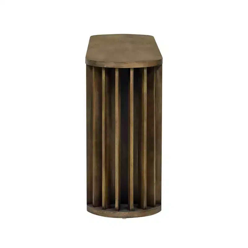 Luxystar 59 Table console longue avec design lignes courbes et droites pour entrée et salon, Naturel