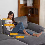 Karl Home | Canapé-lit modulaire nuage en velours côtelé blanc cassé de 228 cm de large