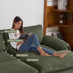 Karl Home | Canapé-lit modulaire nuage en velours côtelé blanc cassé de 228 cm de large