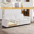 Karl Home | Canapé-lit modulaire nuage en velours côtelé blanc cassé de 228 cm de large