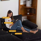 Karl Home | Canapé-lit modulaire nuage en velours côtelé blanc cassé de 228 cm de large