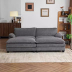Karl Home | Canapé-lit modulaire nuage en velours côtelé blanc cassé de 228 cm de large