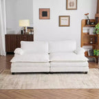 Karl Home | Canapé-lit modulaire nuage en velours côtelé blanc cassé de 228 cm de large