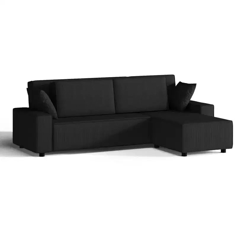 Grand canapé 244 cm en velours côtelé rayé, grand canapé d'angle moderne en forme de L avec assise profonde, canapé modulaire confortable pour salon, appartement, studio