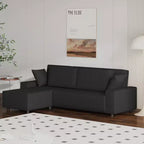 Grand canapé 244 cm en velours côtelé rayé, grand canapé d'angle moderne en forme de L avec assise profonde, canapé modulaire confortable pour salon, appartement, studio