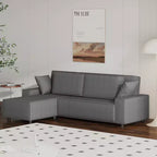 Grand canapé 244 cm en velours côtelé rayé, grand canapé d'angle moderne en forme de L avec assise profonde, canapé modulaire confortable pour salon, appartement, studio