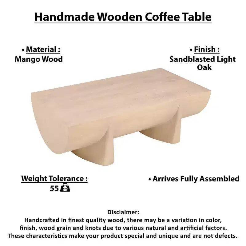 Table basse Royal Hampton | 48 bûches de bois de manguier naturel fabriquées à la main