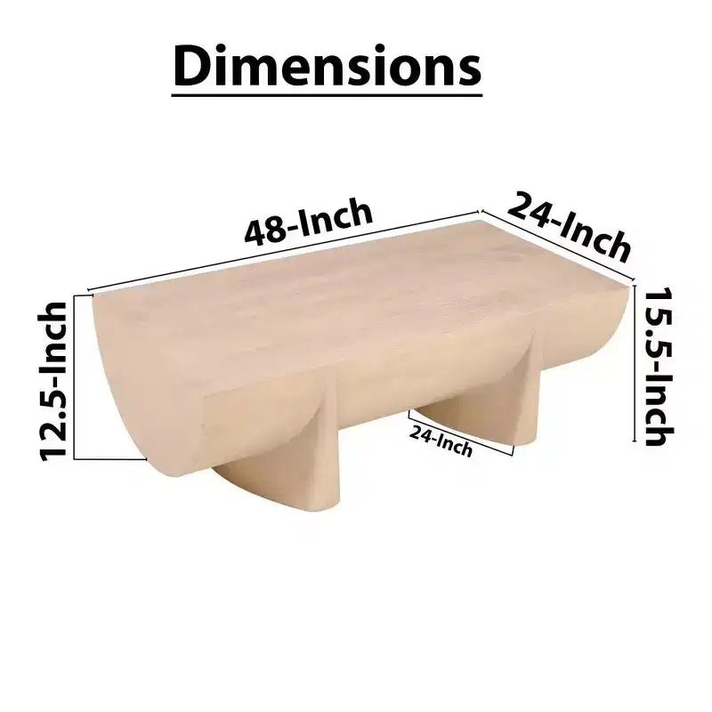 Table basse Royal Hampton | 48 bûches de bois de manguier naturel fabriquées à la main