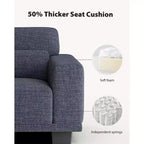 Canapé de salon de 89 pouces, canapé 3 places avec accoudoirs larges et sièges profonds, canapé confortable à 3 couches, canapé avec housse amovible et lavable