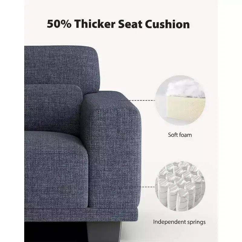 Canapé de salon de 89 pouces, canapé 3 places avec accoudoirs larges et sièges profonds, canapé confortable à 3 couches, canapé avec housse amovible et lavable
