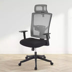 Chaise de bureau à dossier haut COZONY avec support lombaire réglable, chaise de bureau en maille avec accoudoirs relevables pour la maison ou le bureau