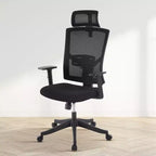 Chaise de bureau à dossier haut COZONY avec support lombaire réglable, chaise de bureau en maille avec accoudoirs relevables pour la maison ou le bureau