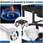 Brûleur à propane, réchaud à gaz haute pression 80 000 BTU, tuyau/régulateur de 1,2 m/sac d'eau pour cuisson en extérieur/ébullition de fruits de mer/friture de dinde