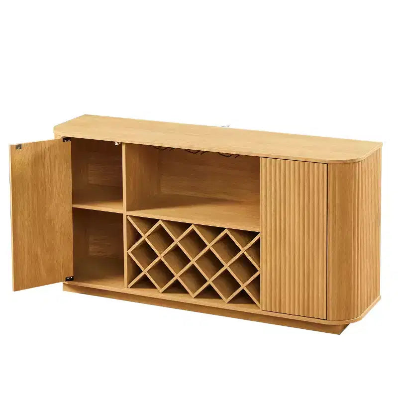 58" Buffet de vaisselle moderne, armoire de rangement de bar à café avec étagères réglables, meuble bar pour cuisine ou salle à manger - Panipeachy