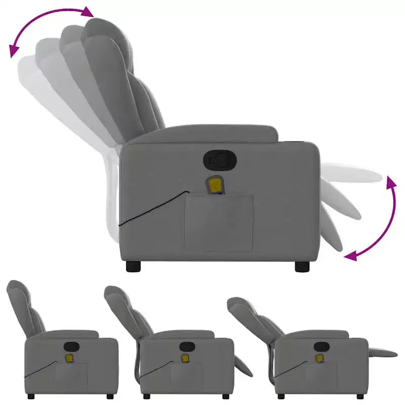 vidaXL Fauteuil inclinable Polyester, Métal, Contreplaqué Simple